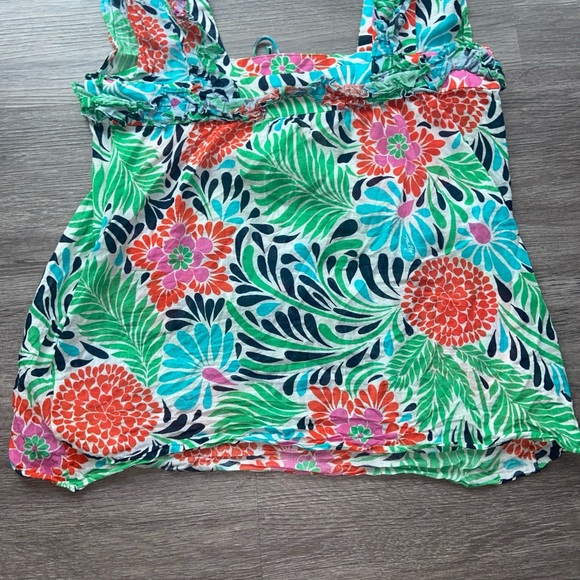 Milly of New York Floral Top Womens 8 100% Cotton - Picture 8 of 9